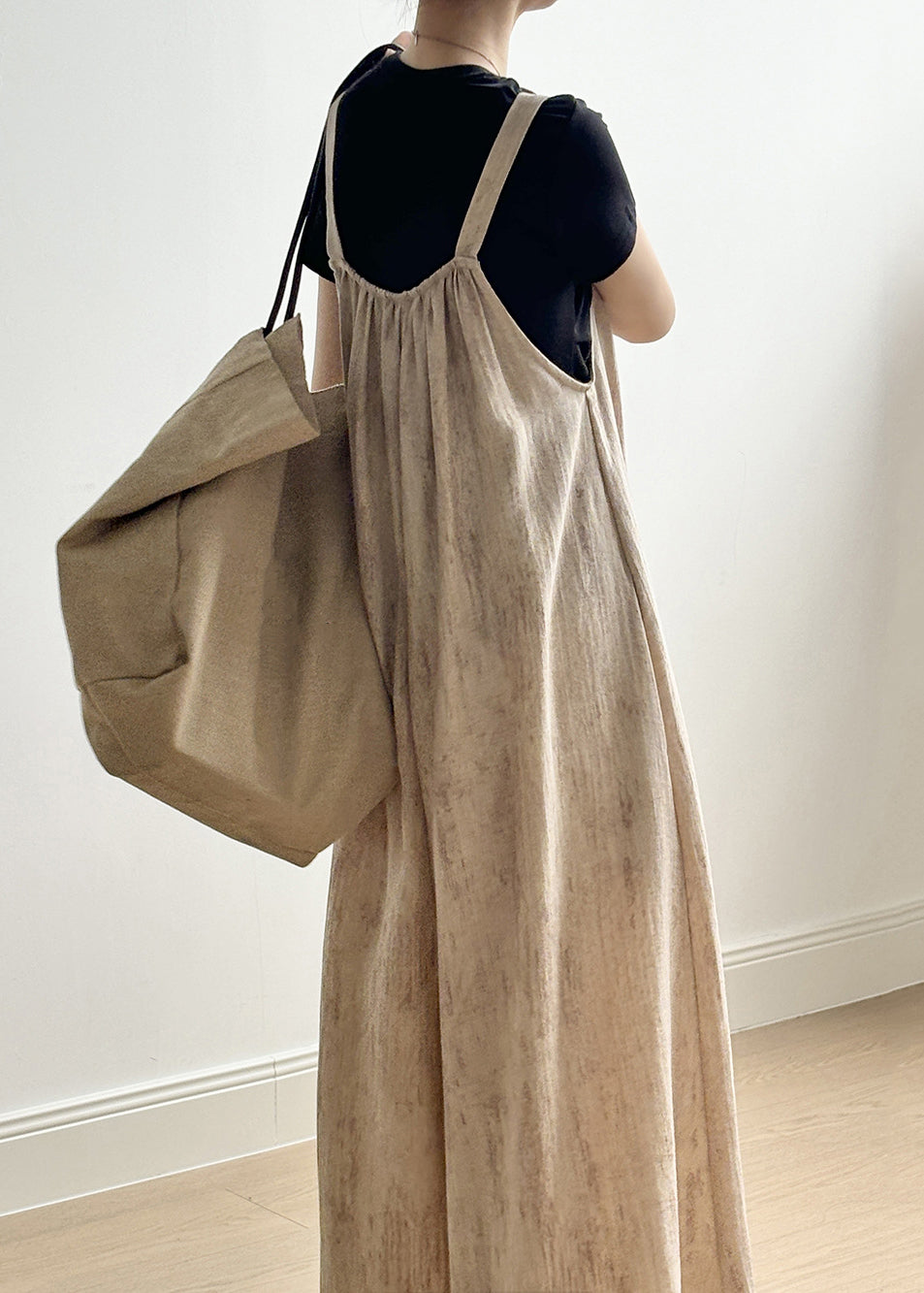 Women Linen Button Pockets Linen Jumpsuit Sleeveless YH002