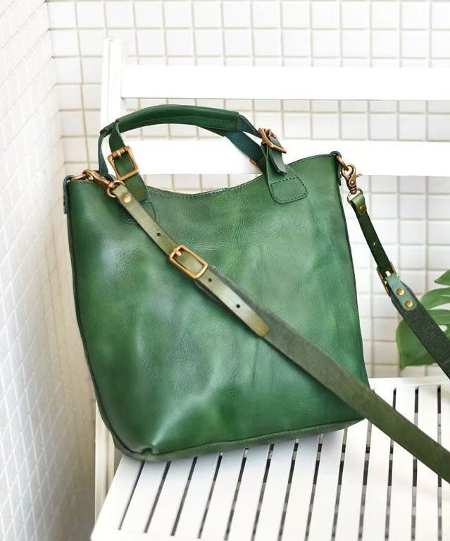 Leather Capacity Handbag Orange Women Large Tote