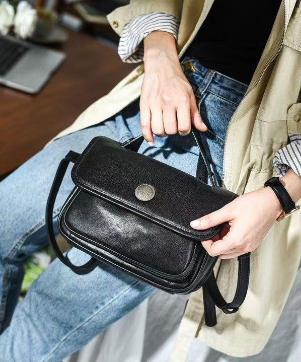 Messenger Women Durable CrossBody Bag Orange Solid Leather