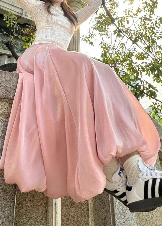 Waist Pink High Summer Skirts Women Solid