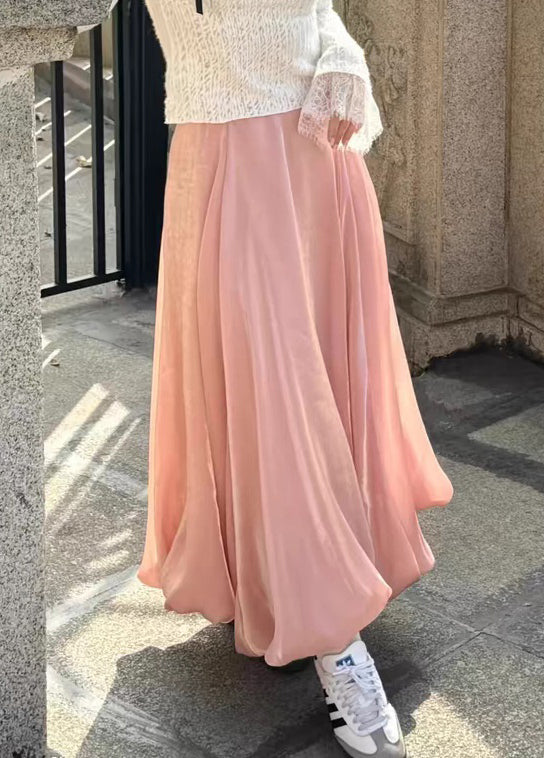 Waist Pink High Summer Skirts Women Solid