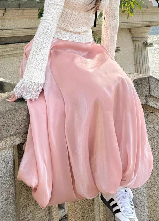 Waist Pink High Summer Skirts Women Solid