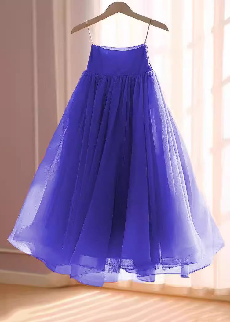 Chiffon Skirts Women Rose Waist Solid High Summer