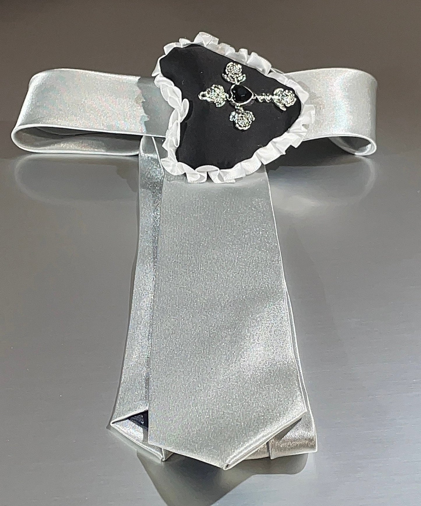 Women Silk Fabr Alloy Love Pendant Necklace YD009