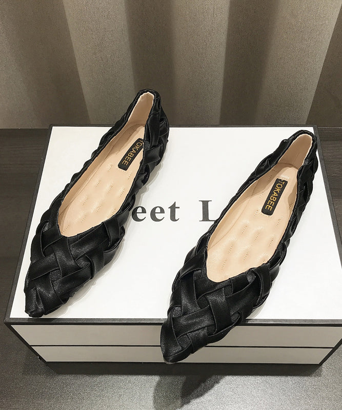 Comfy Women Toe Soft Shoes Flat Apricot Pointed