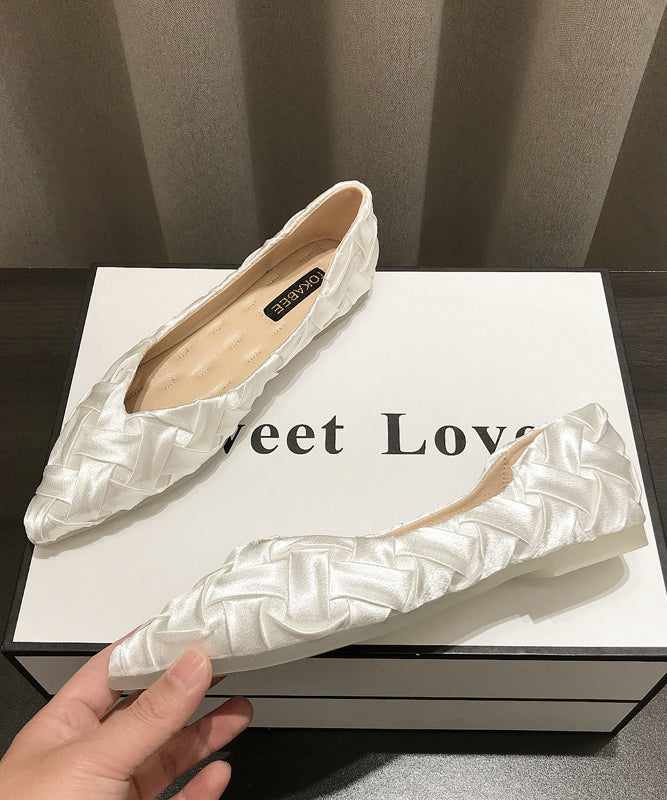 Comfy Women Toe Soft Shoes Flat Apricot Pointed