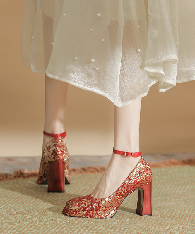 High Heels Leather Champagne Faux Chunky Women Splicing