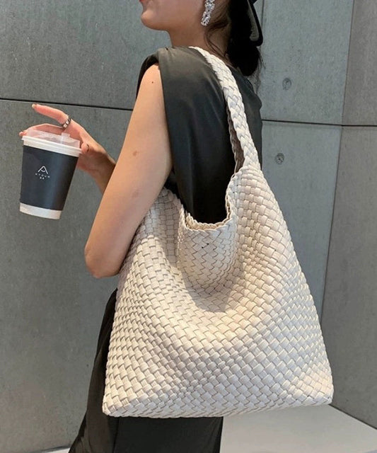 Women Leather Capacity Large Faux Bag Shoulder White