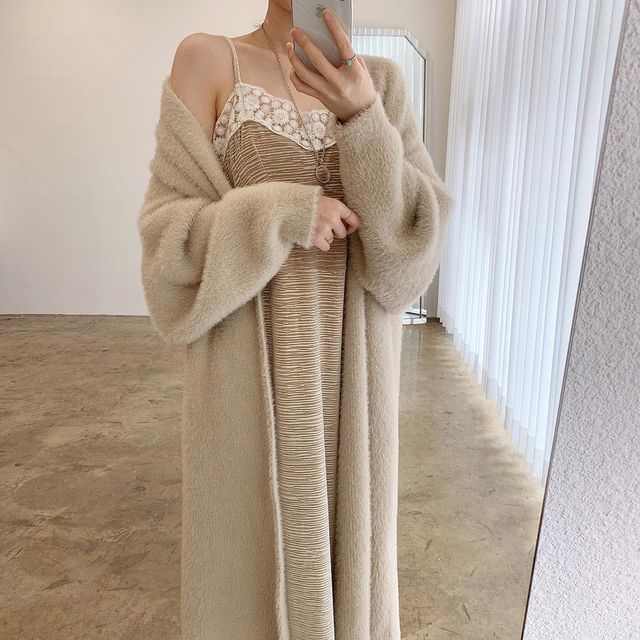 Open-Front Midi Cardigan