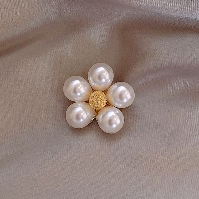 Steel Pearl Brooch