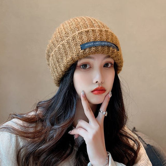 Knit Beanie Lettering Applique