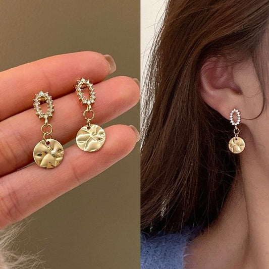 Earring / Clip-On Drop Rhinestone Floral