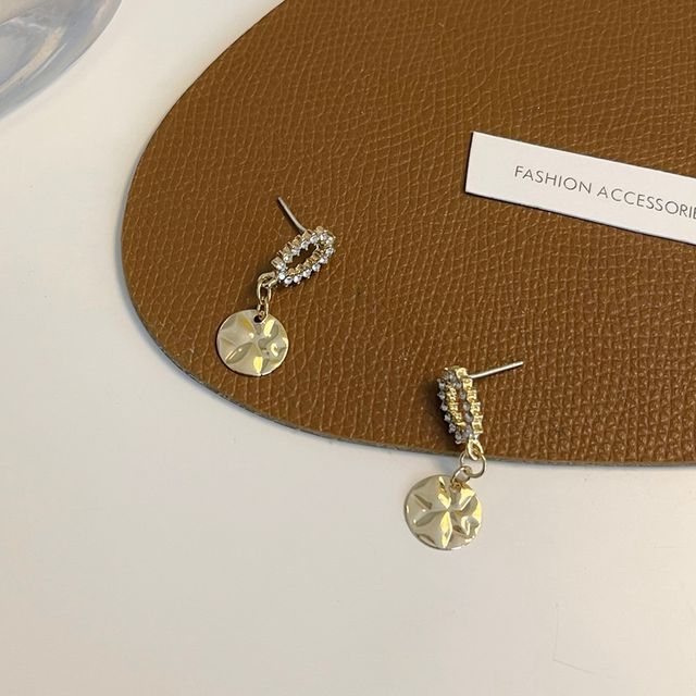 Earring / Clip-On Drop Rhinestone Floral