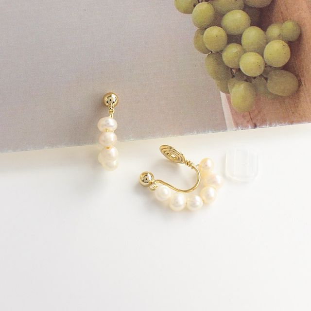 Earring Faux Pearl Drop / Clip-On