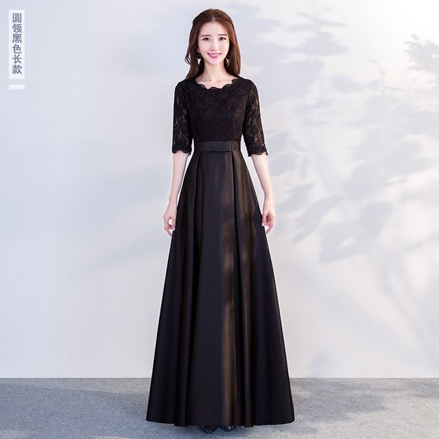 Short-Sleeve A-Line Evening Gown (Various Designs)