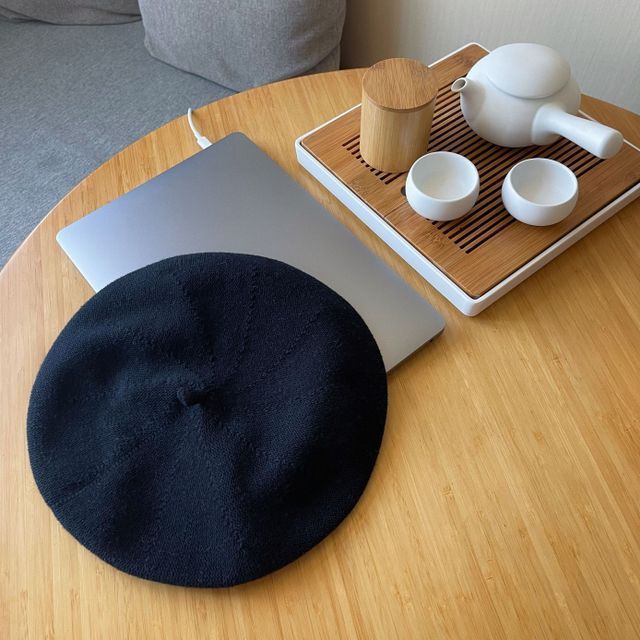 Cotton Hat Beret Plain Linen