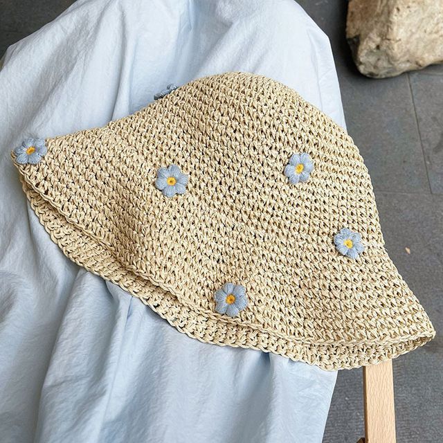 Floral Woven Hat Sun