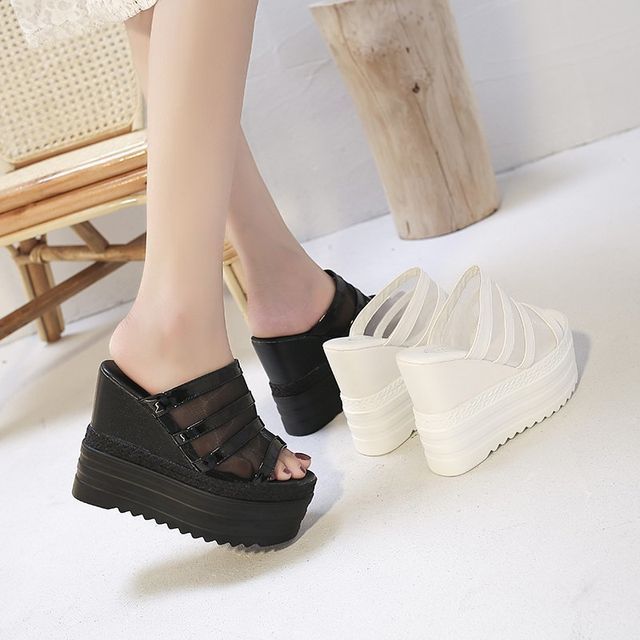 Platform Slide Wedge Sandals