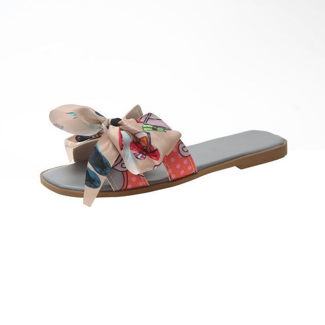 Ribbon Flat Sandals Slide
