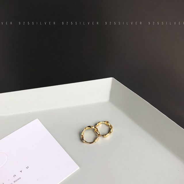 Earring Hoop Sterling Twisted Silver