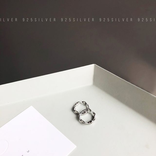 Earring Hoop Sterling Twisted Silver