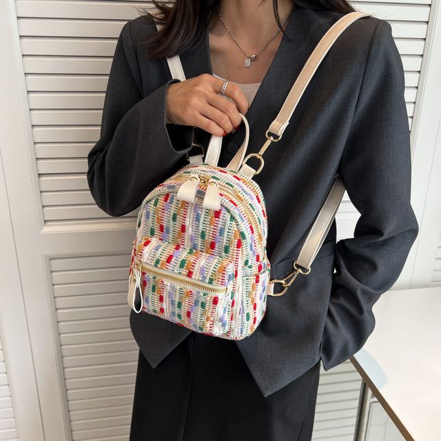 Mini Woven Backpack