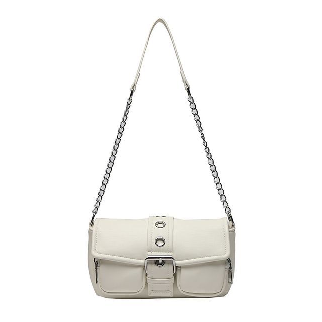 Shoulder Buckled Strap Chain Bag