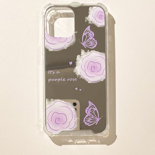 Butterfly Mirrored Flower Case Phone