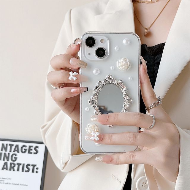 Mirrored Faux Pearl Phone Case