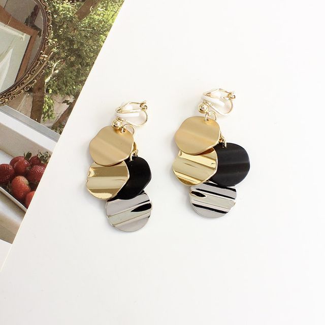 Alloy Fringed Disc Earring