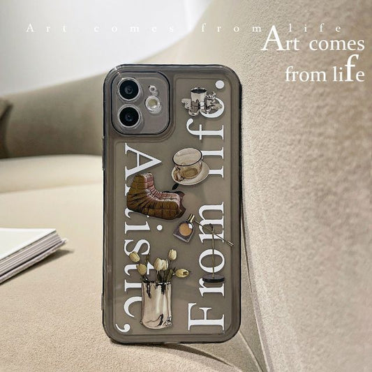 Case Phone Transparent Lettering