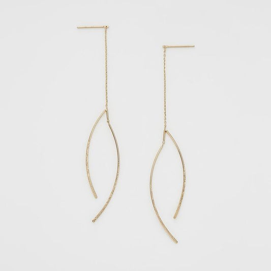 Pendant Faux Curve Fringed Silver Gemstone Earring / Sterling