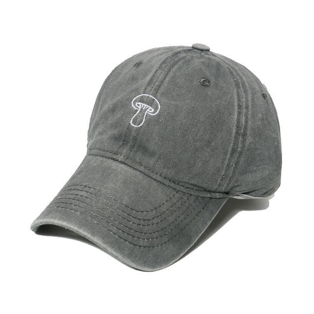 Mushroom Embroidered Bucket Denim Hat