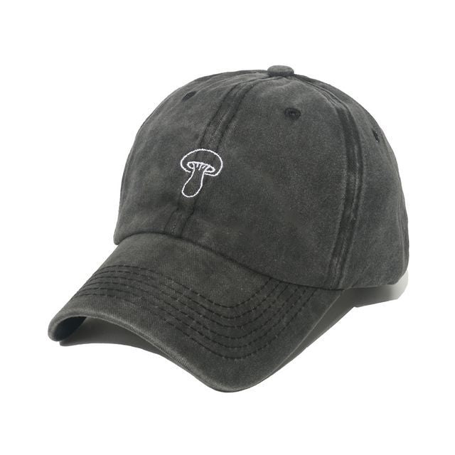 Mushroom Embroidered Bucket Denim Hat