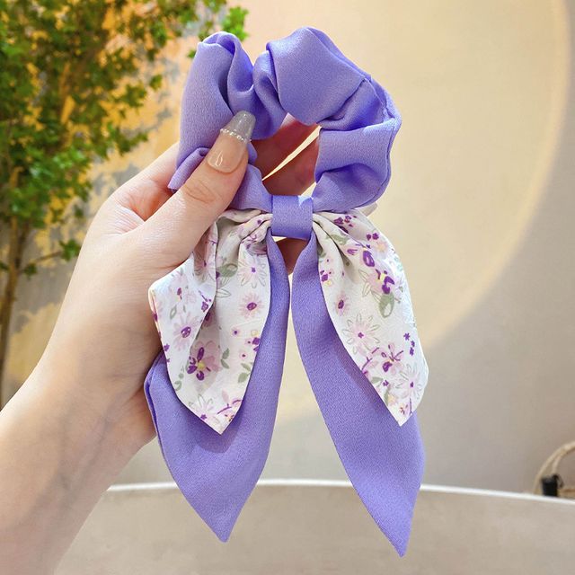Floral Print Bow Scrunchie