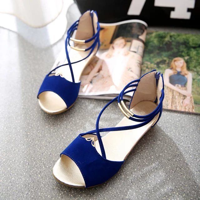 Ankle-Strap Low-Heel Sandals