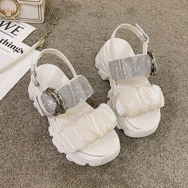 Rhinestone Platform Sandals