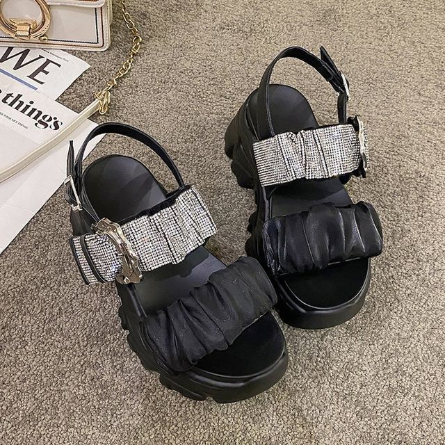 Rhinestone Platform Sandals