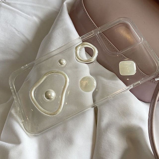 Phone Faux Pearl Transparent Case