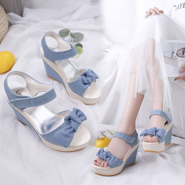 Sandals Denim Wedge-Heel Platform