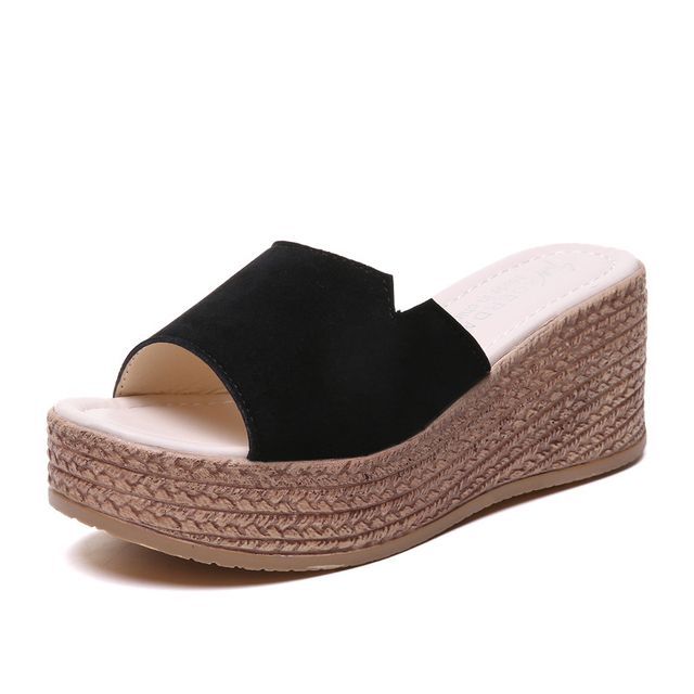 Wedge-Heel Sandals Slide Platform