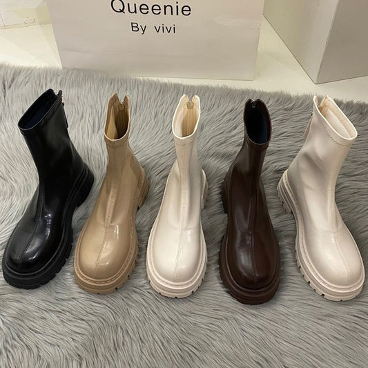 Short Heel Block Boots