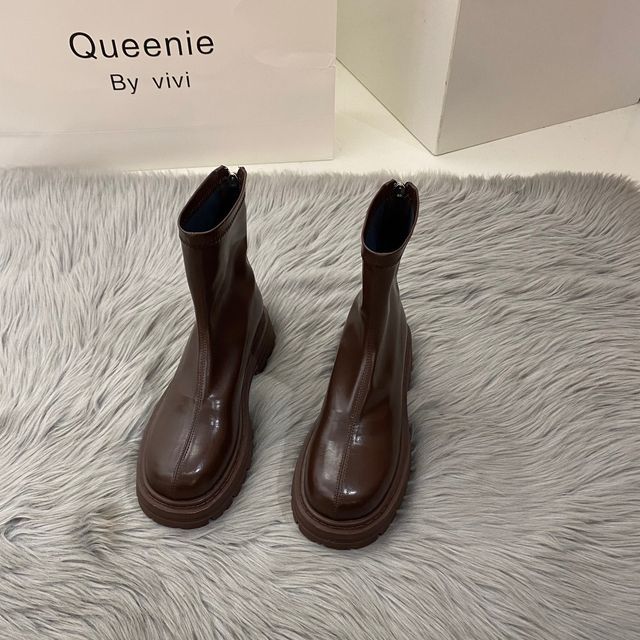 Short Heel Block Boots