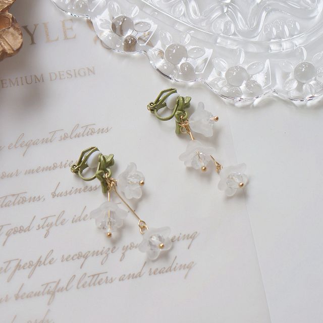 Flower Drop Earring / Clip-On Earring