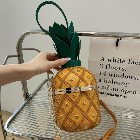 Pineapple Box Bag Shaped Crossbody