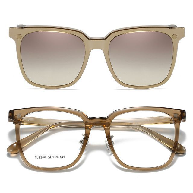 Snap with Magnetic Square On Sunglasses Glasses