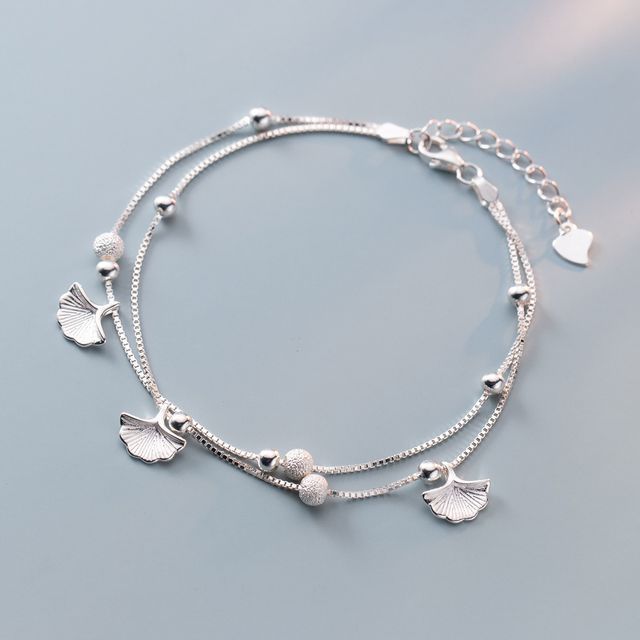 Leaf Layered Sterling Silver Bracelet