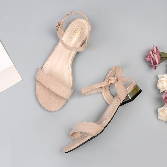 Block Heel Plain Sandals