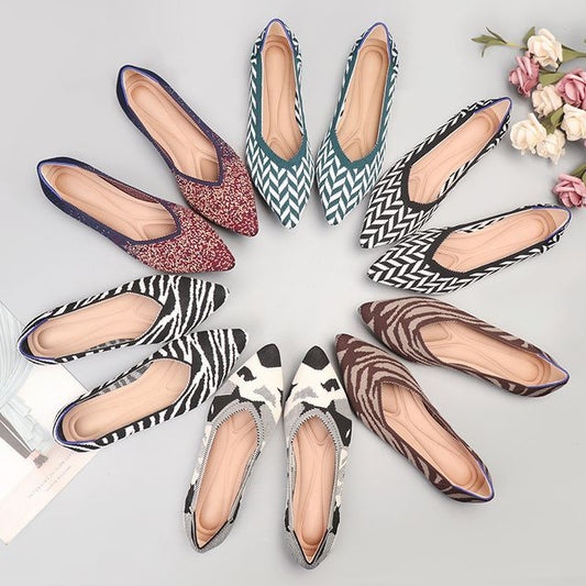 Flats Pointy-Toe Knit