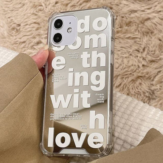 Lettering Mirrored Case Phone